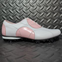 FootJoy LoPro women's golf shoes white and pink patent leather size 9