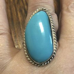 Sterling turquoise handmade ring size 8