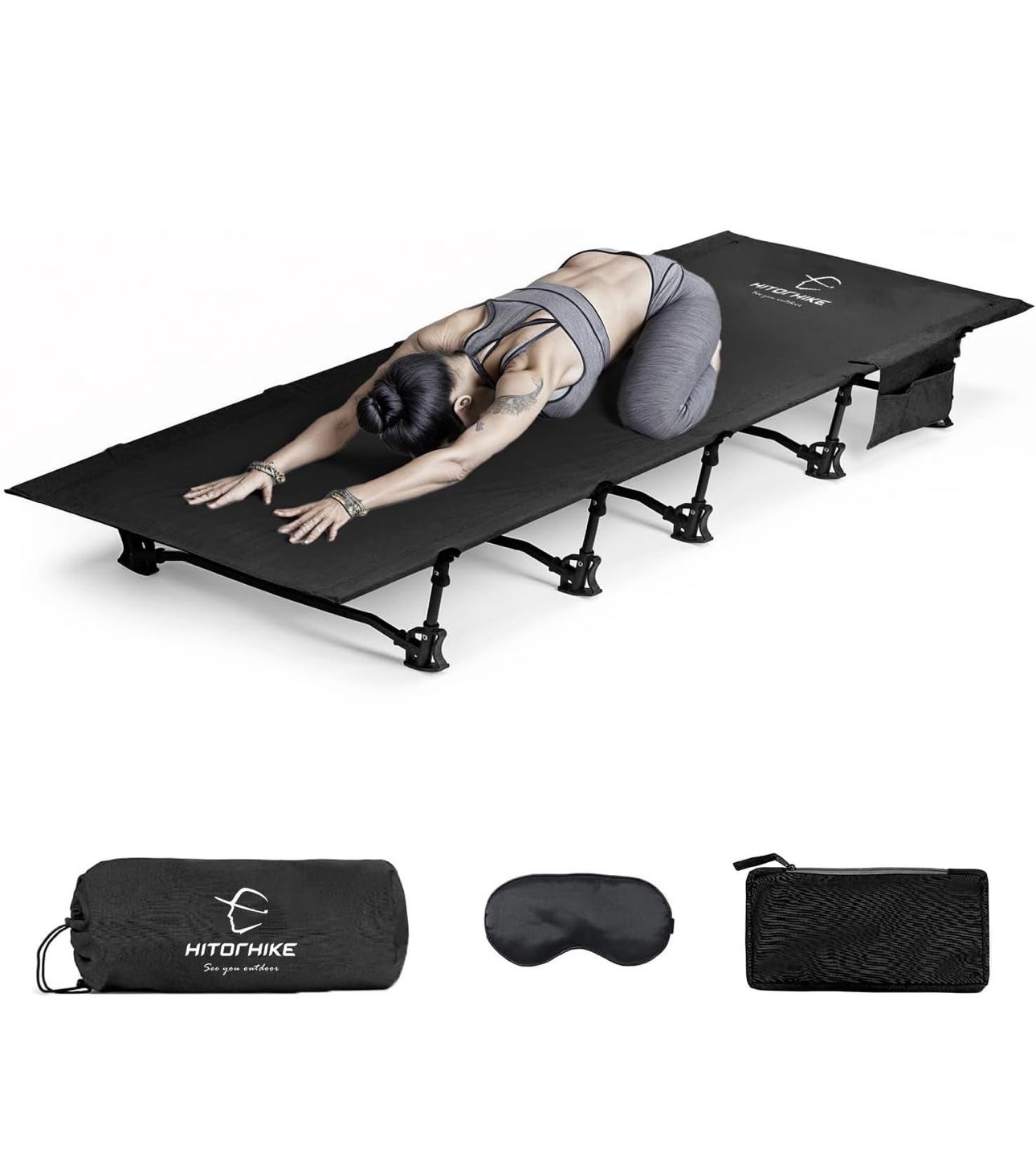 HITORHIKE Camping Cot Compact Folding Cot Bed for Outdoor Backpacking Camping Cot Bed