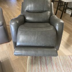 Leather Wall Recliner with Power Headrest and Motor Power Pack