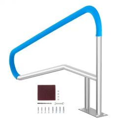 528#Pool Handrail, 54 x 36 inch Pool Railing, Stainless Steel with Base Plate for Indoor/Outdoor Pools,Swimming Pool Safety Railing for Decks,Rust-Pro