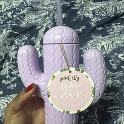Pink Sky Cactus Cup with Straw (21oz)