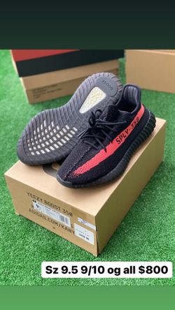 Sz 9.5 red stripe yeezy