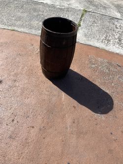 Wood Wooden Metal Wire Ring Barrel Container Farm Decor
