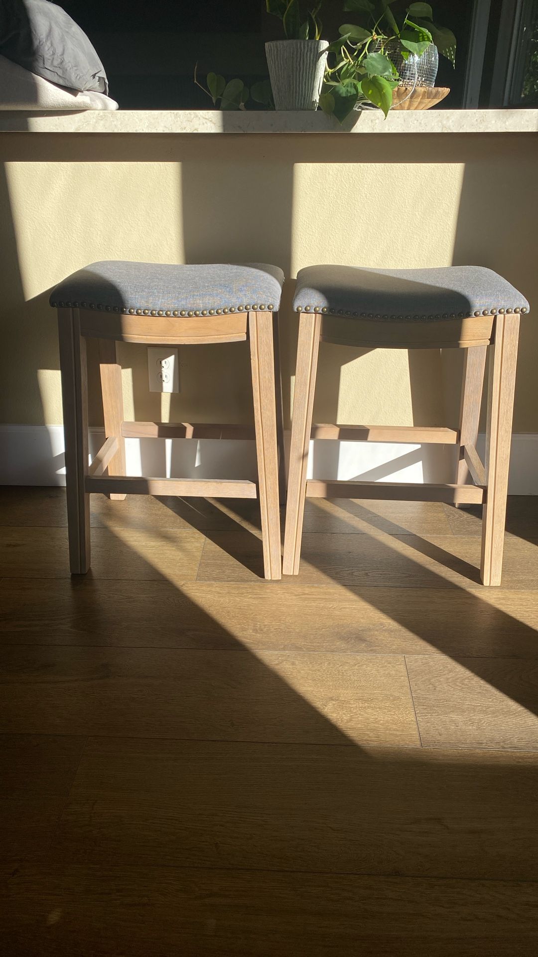Two Gray Stools 