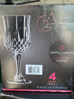 Cristal D’arques paris crystal Glass 4 pieces 8.25oz made in france 🇫🇷