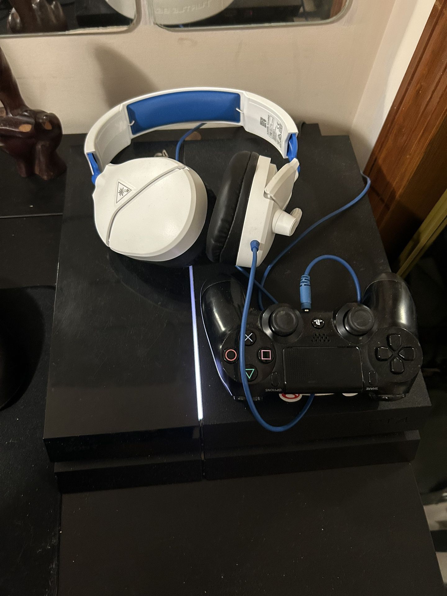 PS4 with Turtle Beach Headset, Remote & Game
