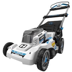 HART 40-Volt Cordless Brushless 20-inch Self-Propelled Mower Kit, (1) 5.0Ah Lithium-Ion Battery, (1) Battery Charger White - 5.0 Ah Lithium-Ion Batter