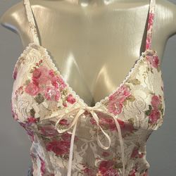 Y2K Floral Corset Top