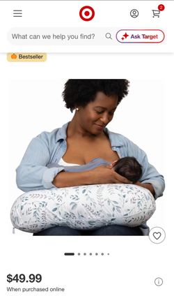 Nursing Pillow - Gray Beige Leaves