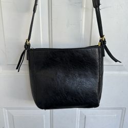 Black Leather Crossbody Bag