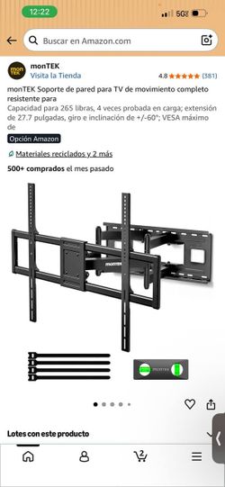 MONTEK HW1277BK Heavy Duty Full Motion TV Wall Mount 60”-120” 265 lb VESA 900x600