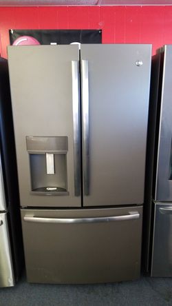 Scratch and dent Ge slate 29cu.ft French door refrigerator 1 year warranty