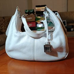 Lenny & Cia  Leather White Handbag Silver hardware. Made In Brazil