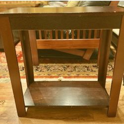 Rectangular Wood Side Table 24”H X 24”W X 12”Dp