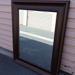 Coaster Big Dark Wood Hanging Mirror