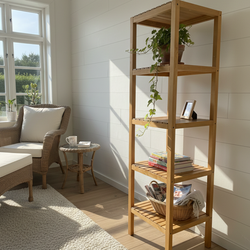Bathroom bamboo shelf