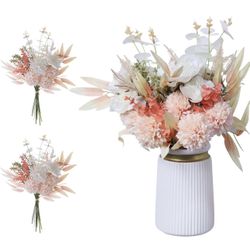 New 2pcs Boho Style Artificial Flower Bouquets,17 Inch Bohemian Style Fall Flower Wedding Bouquets for Bridal Bridesmaid,Rustic Home Décor Centerpiece