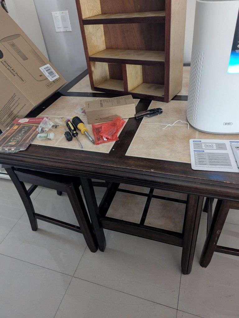 High Top Table with 4 Barstool Chairs