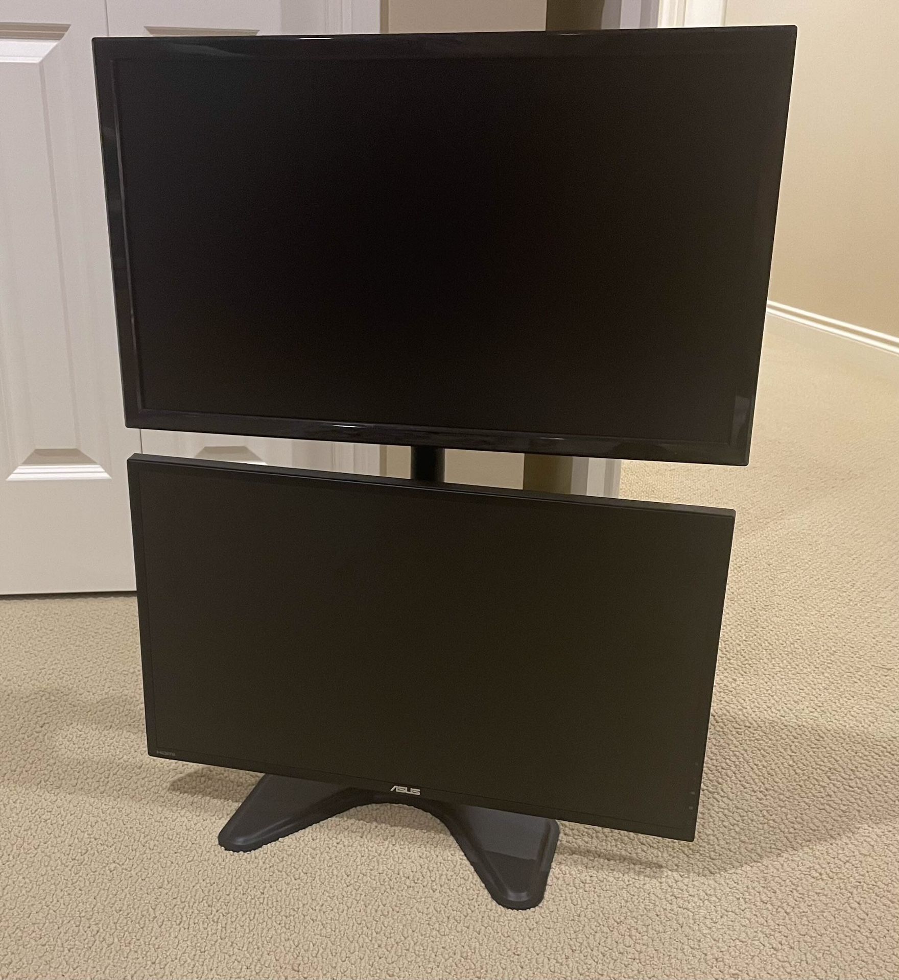 Huanuo Vertical Dual-Monitor Stand (MONITORS ARE NOT FOR SALE — JUST THE STAND)