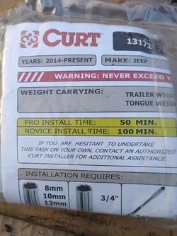 Jeep 2014 - present new Curt receiver