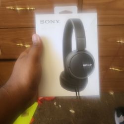 Black Sony Wired Headphones 