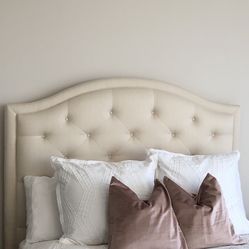 Tufted Upholstered Queen Headboard & Bed Frame from Bassett Furniture