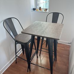 3 piece dining set- high top cocktail table/ great for breakfast nook