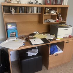 Desk With Shelves And Cabinet