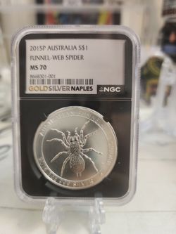 2015P Australia Funnel-Web Spider 1oz Silver Coin NGC MS70