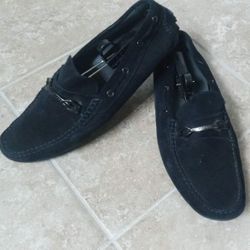 Hugo Boss Black Suede Driver Moccasin Loafers Men 11