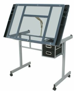 Glass Top Drafting Desk