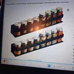 Spice Racks, Black, Set Of Two, NEW