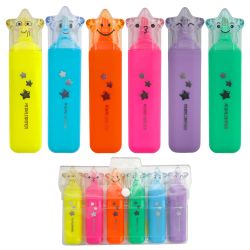 6-Color Star Cap Highlighter Set