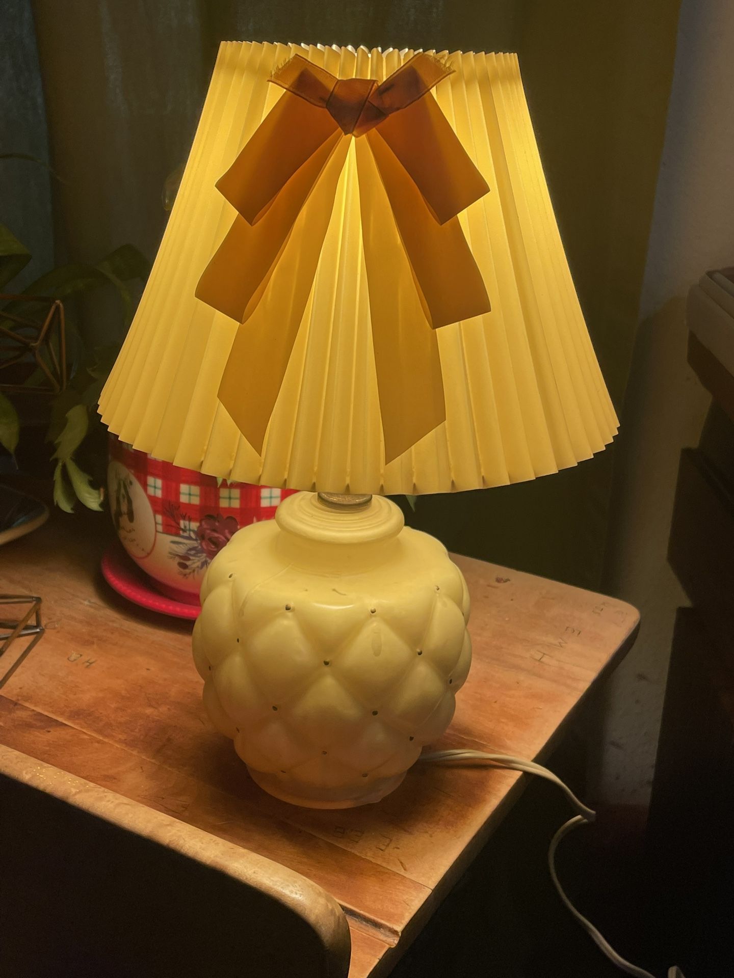 Antique Glass Boudoir Lamp Set Of 2