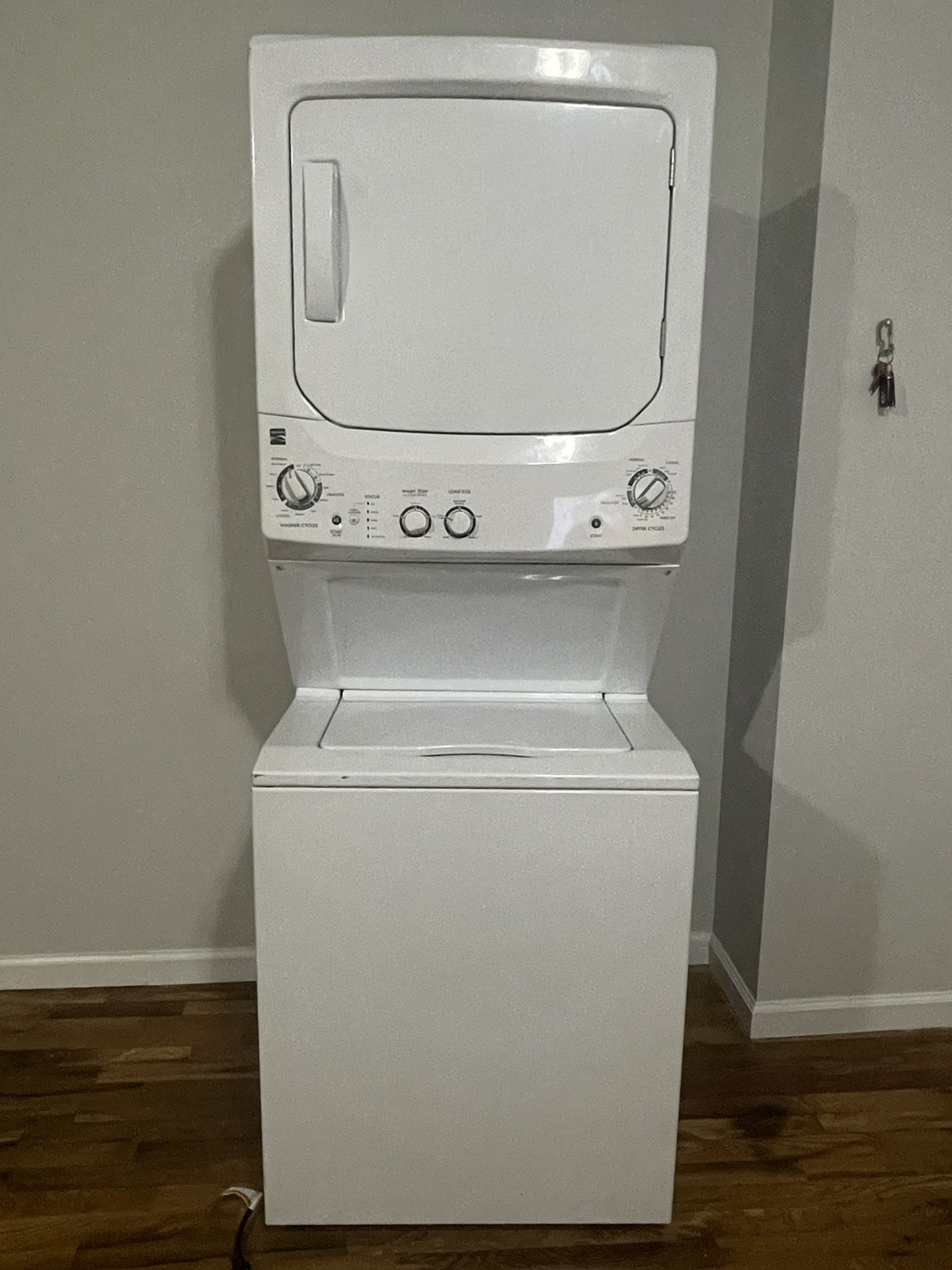 White Kenmore Stacked Washer - Dryer 