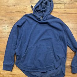 Blue oversized hoodie with a relaxed fit size extra small 