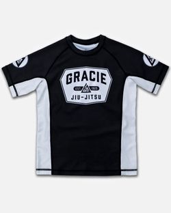 Gracie Jiu Jitsu Kids Rash Guard Shirt Top XS
