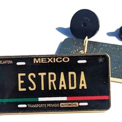 Estrada Car Plate Pin For Caps Clothing Enamel Badge  Pin Mexico Mexican Pin