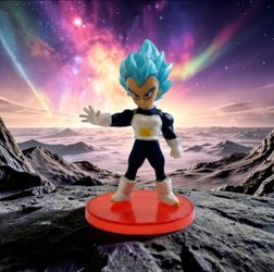 #2) Dragon Ball Z 2.5" Vegeta Super Saiyan God Blue Form Chibi-Style Figure/Base. 
This item is a Super Saiyan Blue Vegeta PVC mini figure from the Dr