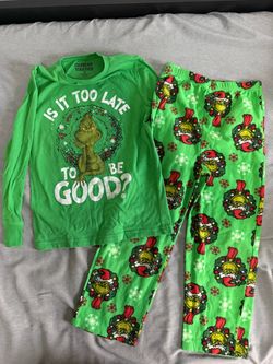 Grinch 2 piece youth pajamas size Small