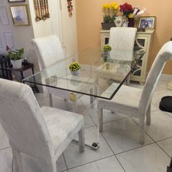 Dining Room Glass Table With 4 Chairs
