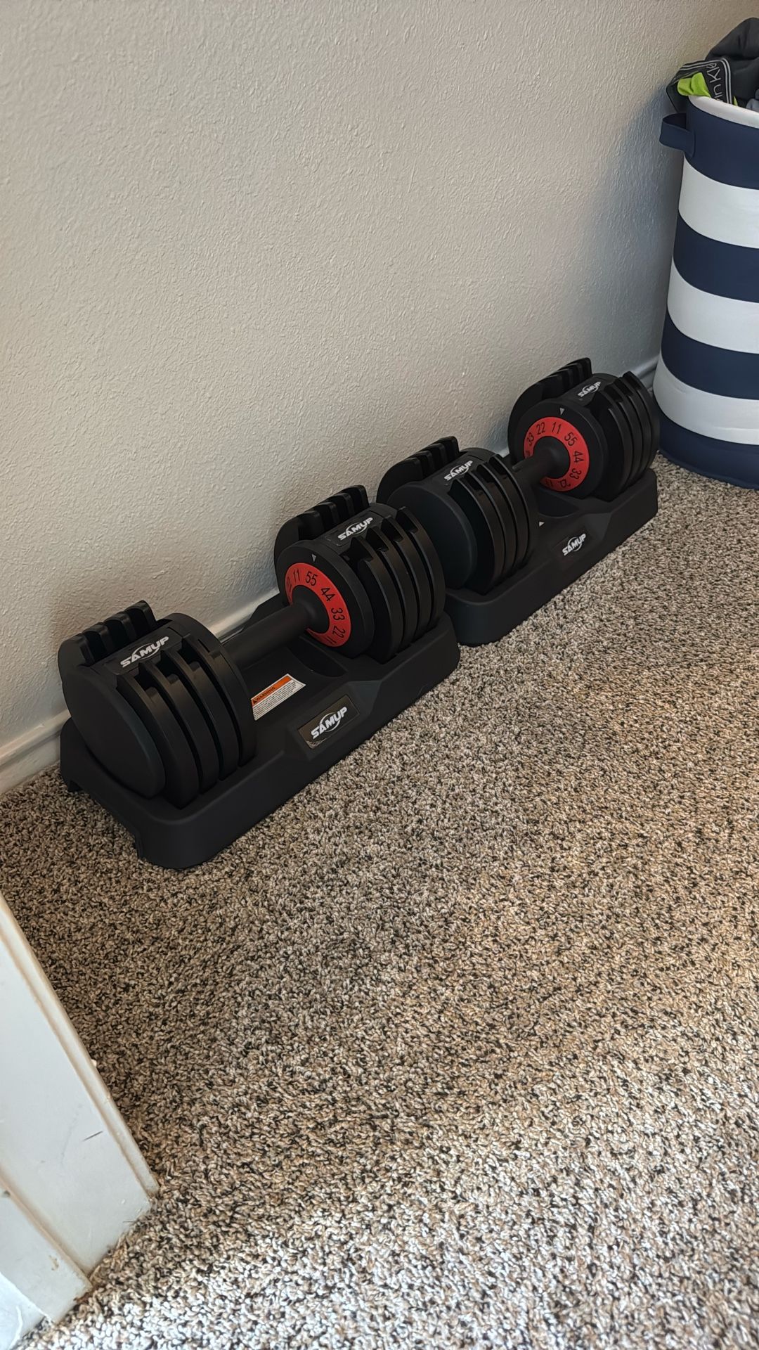 Dumbbells, Adjustable Weight Up To 55 LBS Each