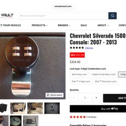 Console Vault Safe 2007-2013 Chevrolet Silverado 