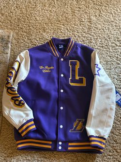 Los Angeles Lakers Men's Ultra Game Letterman Varsity Jacket Size L Brand New