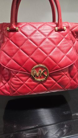 Red Quilted Leather Purse
