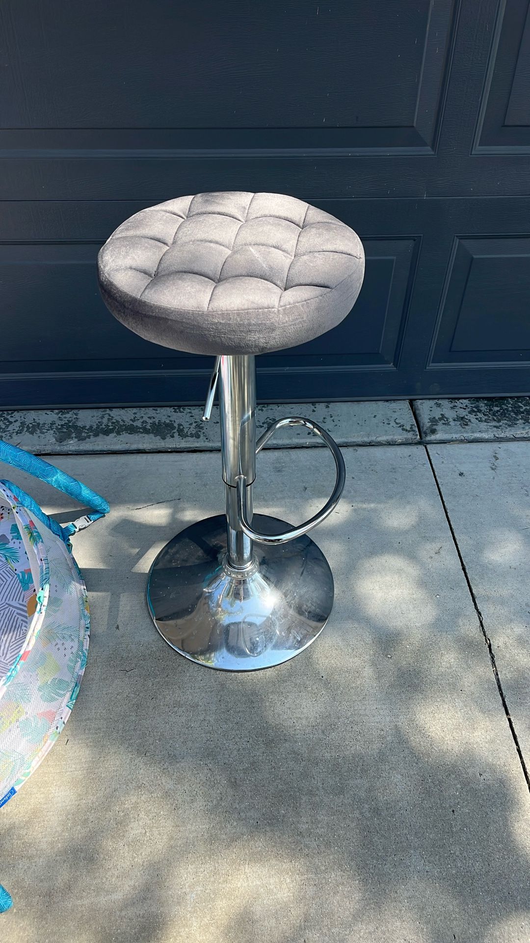 Gray Adjustable Bar Stool
