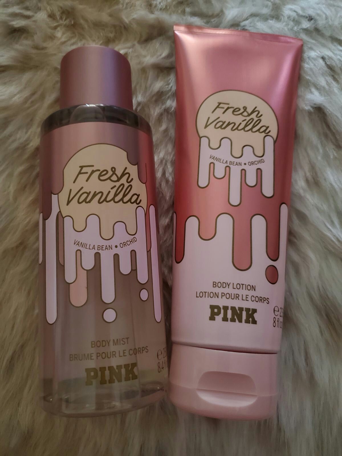 New Victoria's Secret pink fresh vanilla body lotion and body fragrance mist beauty set