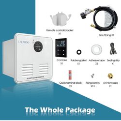 RV Tankless Water Heater, 65,000 BTU, 3.9 GPM, 2.80kPa,12VRemote Controller LED Display