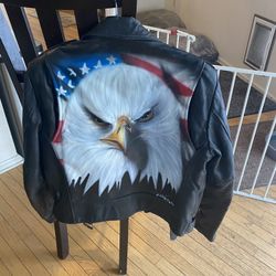 Bergman’s Leather Jacquet Hand Painted 